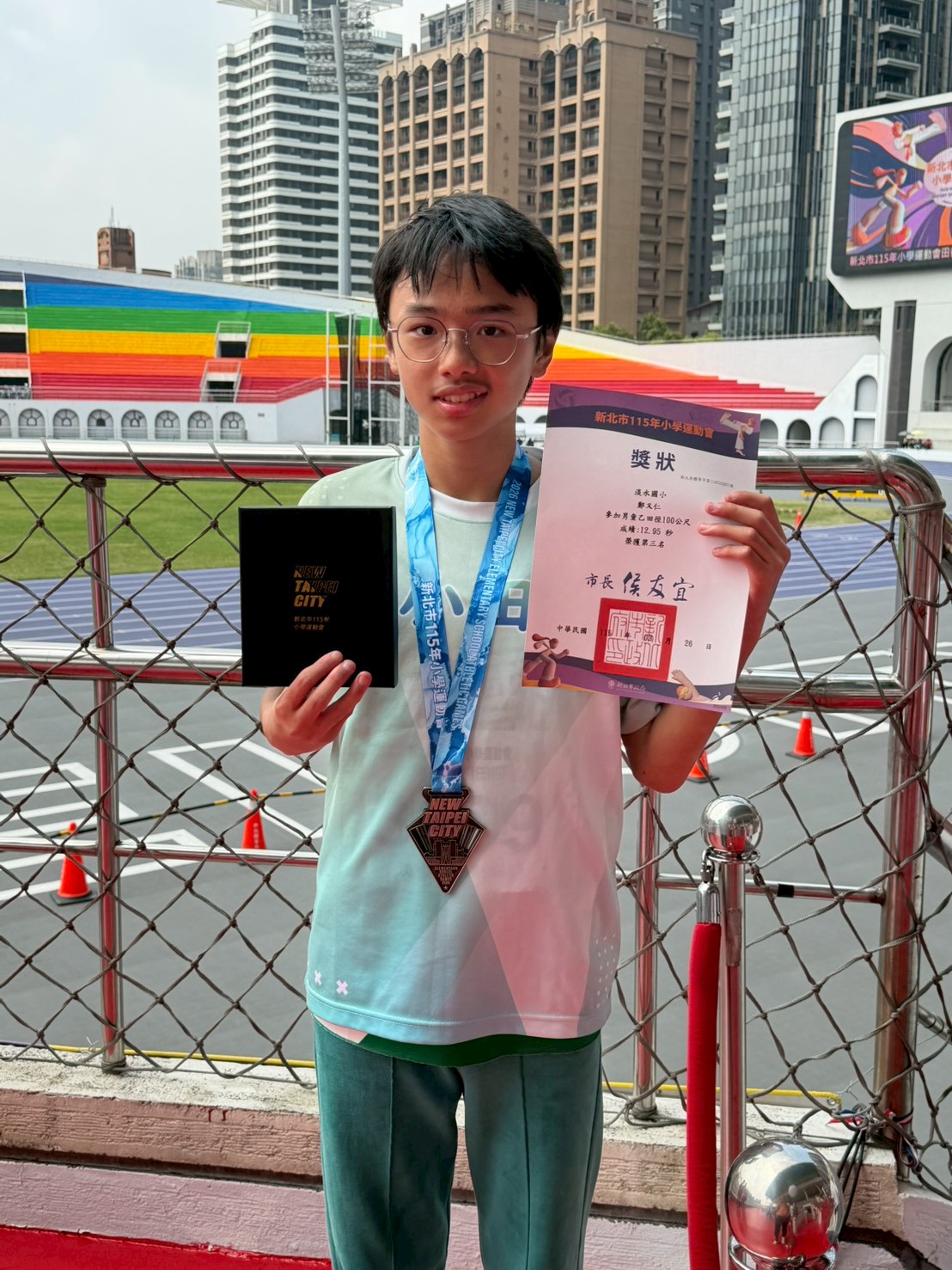 男乙組100公尺第三名